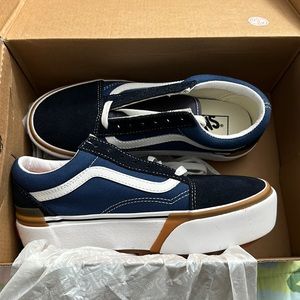 Blue Platform Old Skool Vans